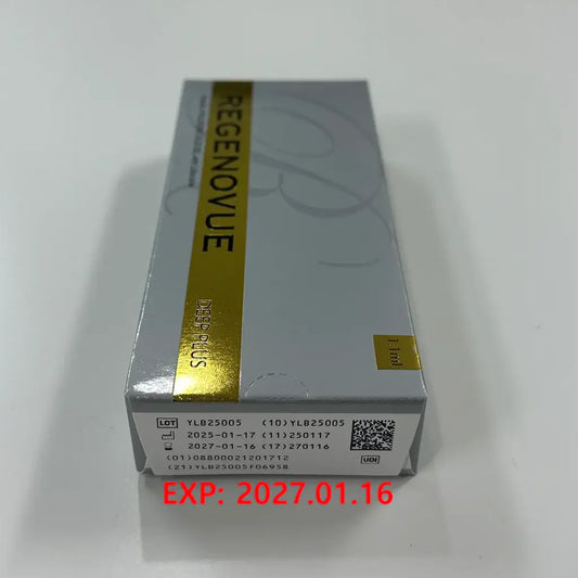 REGENOVUE Deep Plus HA filler packaging for wrinkle correction and facial volume restoration.