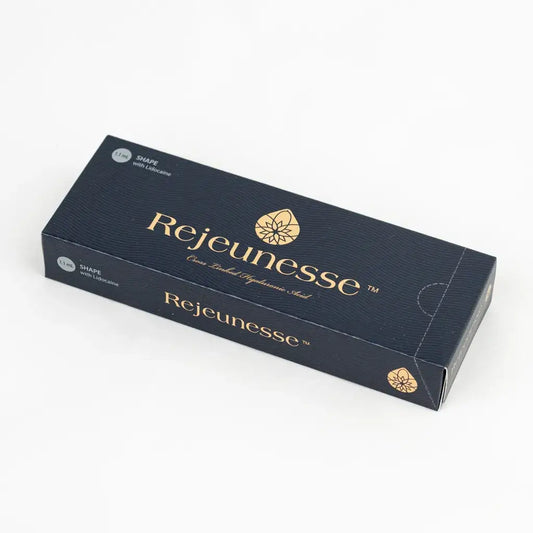 Rejeunesse Shape hyaluronic acid filler packaging box, ideal for facial sculpting and enhancement, Nutrination.