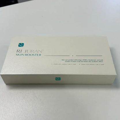 Rejuran Skin Booster packaging for deep skin rejuvenation with polynucleotides and hyaluronic acid for enhanced nourishment.