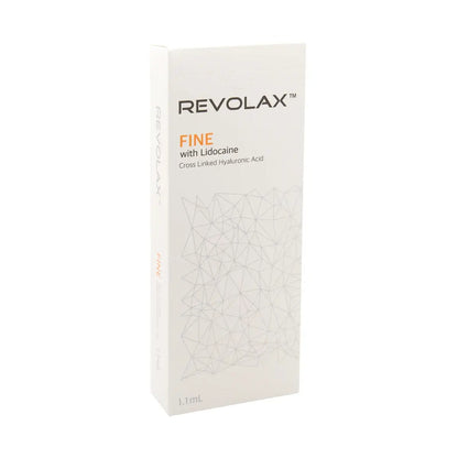 Revolax Fine 1.1ml packaging with Lidocaine, hyaluronic acid filler for fine lines by Nutrination.