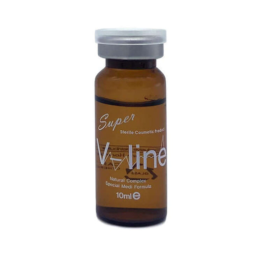 Super V Line Sol 10ml vial from Nutrination, a specialized adipose-dissolving cosmetic solution.