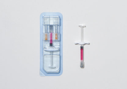 Voluderm SubQ hyaluronic acid filler syringe in packaging for deep facial volume enhancement.