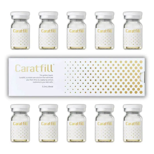 Caratfill Aurora Skin Booster vials, hydrating serum with HA for deep moisture and skin rejuvenation, 5.2 ML x 10 vials.