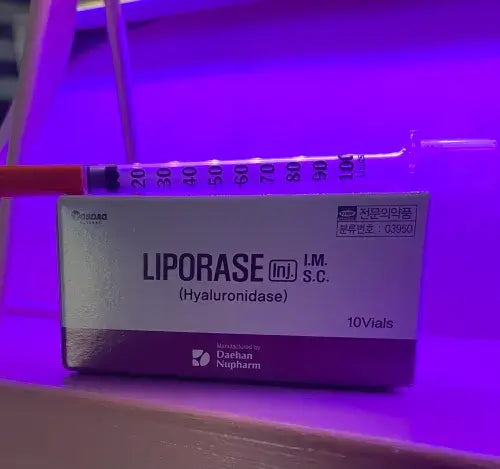 Liporase by DHNP - premium hyaluronidase in 10 vials, featured at Nutrination for effective filler correction.
