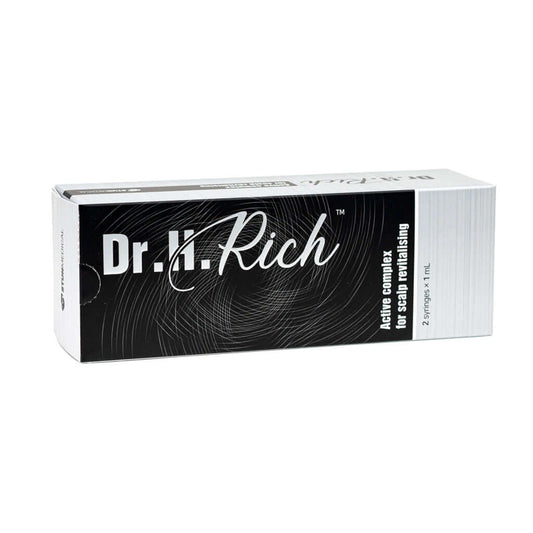 Dr.H.Rich Hair Filler box, scalp rejuvenation solution with hyaluronic acid for nutrients and hydration.