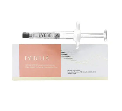 EYEBELLA PN 2ml syringe and packaging for dark circle treatment and under-eye rejuvenation, enhancing skin texture and hydration.