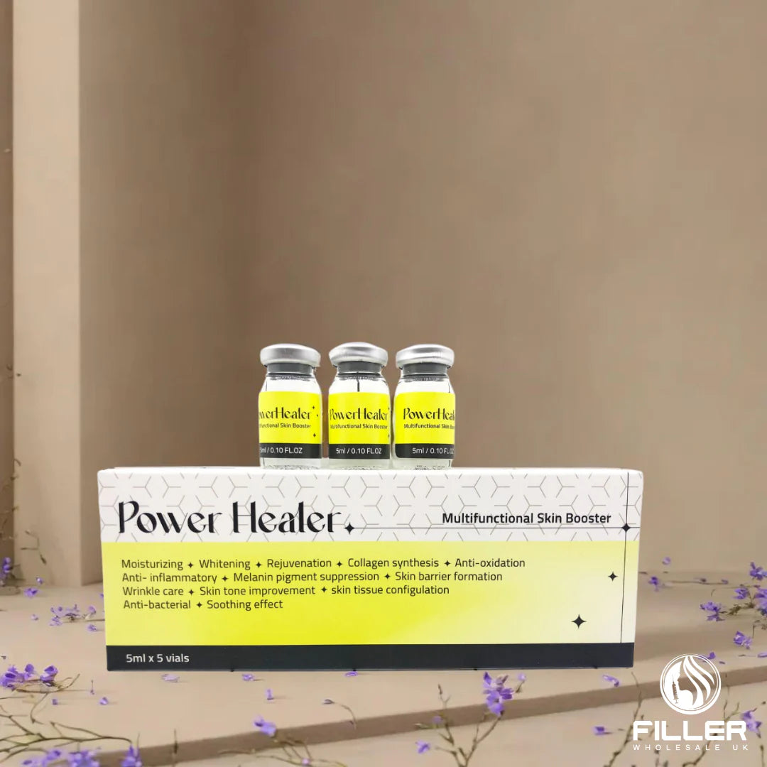 Nutrinations Power Healer skin booster with three small vials moisturizing and rejuvenating skin buy power healer canada