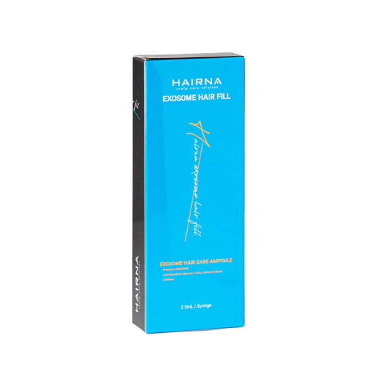 HAIRNA Exosome Hair Filler packaging showcasing exosome-enriched scalp therapy for stronger, denser hair.