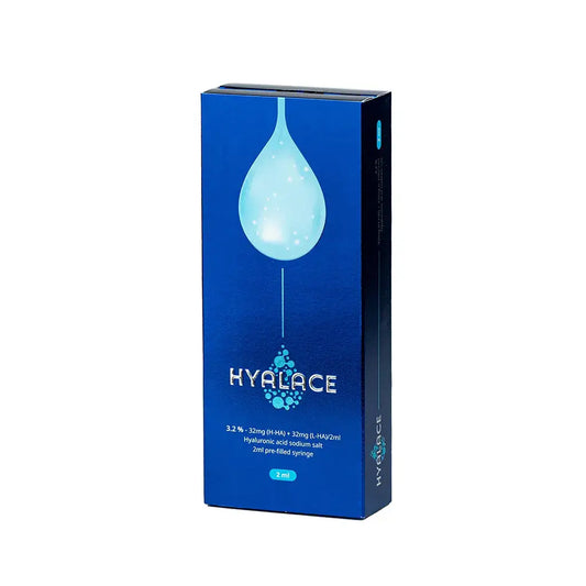 HYALACE Hyaluronic Acid Complex for hydration in a 2ml applicator. Boosts skin moisture and structure for vibrant skin.