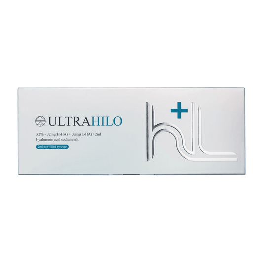 ULTRAHILO 2ml hyaluronic acid booster for intense hydration and skin nourishment in a sleek applicator.