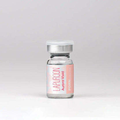 LAPUROON AURORA VIVID PDRN vial for skin regeneration and nutrination in a sleek design, promoting vibrant skin.