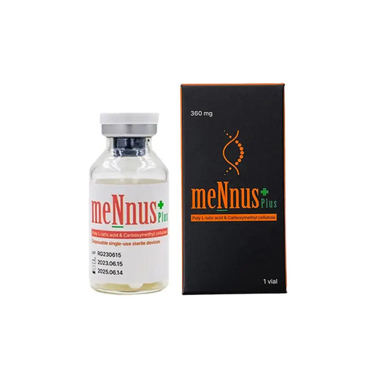 MENNUS PLLA 360 MG vial and box for collagen stimulation and volume restoration by Nutrination.