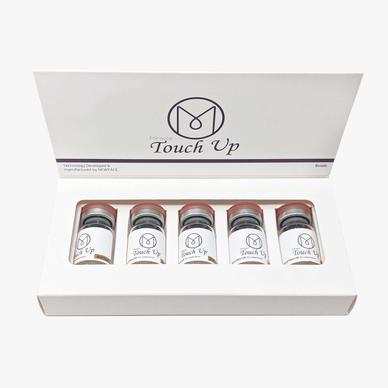 TOUCH UP PCL product packaging featuring 5 vials designed for collagen stimulation and volume enhancement.