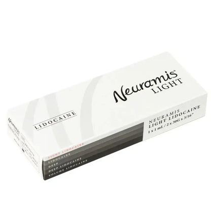 Neuramis Light with Lidocaine packaging for fine-line filler, ideal for hydration and wrinkle treatment.