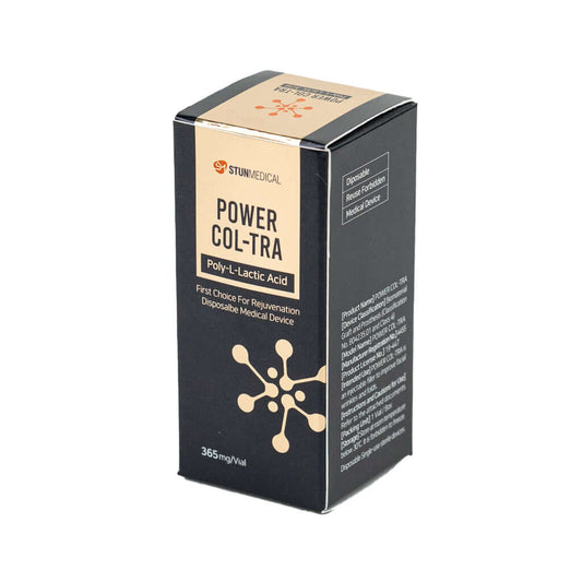 Power COL-TRA 365 MG box for collagen restoration and rejuvenation with polylactic acid and carrier gel.