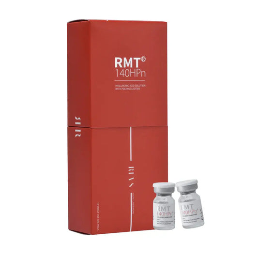 REVS RMT 140HPn skin booster packaging with vials for hydration and repair, ideal for anti-aging and mesotherapy.