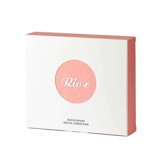 Riox Co2 Mask packaging, designed for enhanced skin nourishment and hydration, featuring CO2 infusion technology.