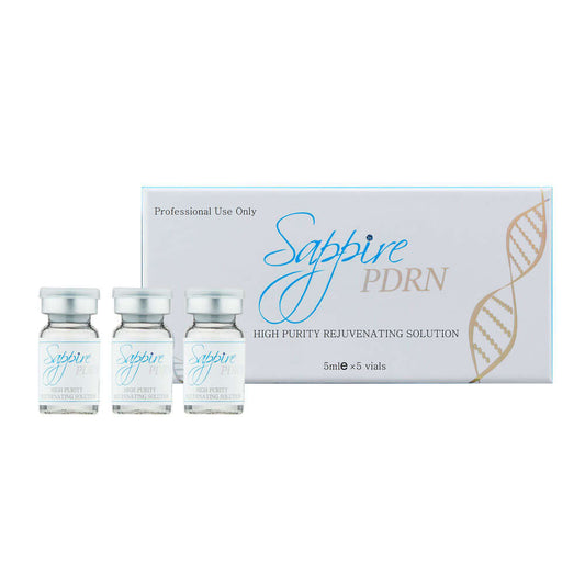 SAPPHIRE PDRN rejuvenation vials for intensive skin nourishment and regeneration, featuring 5ml x 5 vials for professional use.