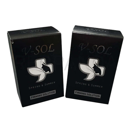 V Sol firming solution boxes from Nutrination for localized adipose reduction and skin enhancement.
