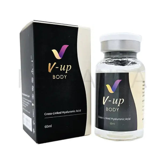 V up body 60cc hyaluronic acid filler packaging for non-surgical body contouring by Nutrination